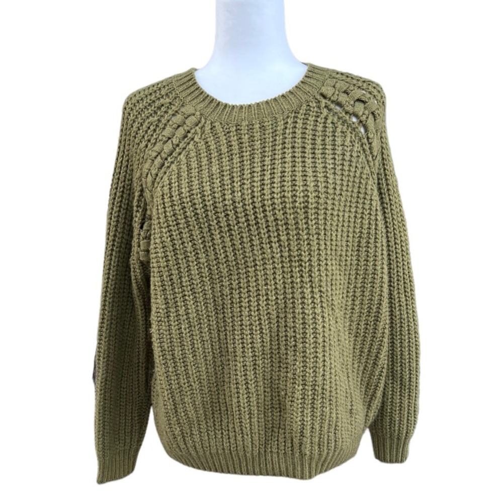 IJOAH Cozy Chunky Knit Army Green Sweater
